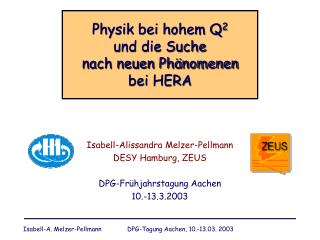 Physik bei hohem Q 2 und die Suche nach neuen Phänomenen bei HERA