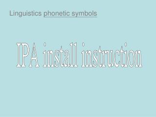 Linguistics phonetic symbols