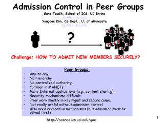 Admission Control in Peer Groups