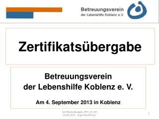 Zertifikatsübergabe