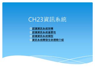 CH23 資訊系統
