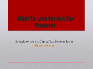 What To Look For In A Tax Preparer