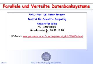 Parallele und Verteilte Datenbanksysteme