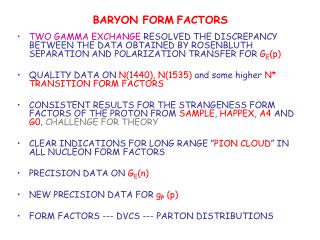 BARYON FORM FACTORS