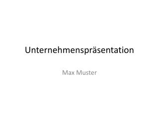 Unternehmenspräsentation