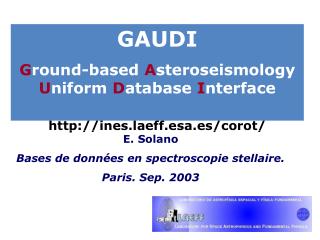 GAUDI G round-based A steroseismology U niform D atabase I nterface