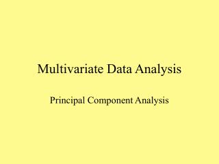 Multivariate Data Analysis