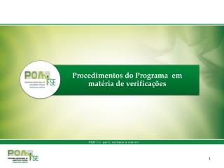 Procedimentos do Programa em matéria de verificações