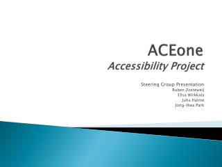 ACEone Accessibility Project