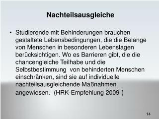 Nachteilsausgleiche