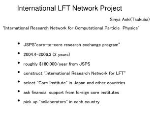 International LFT Network Project