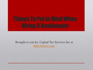 Things To Put In Mind When Hiring A Bookkeeper