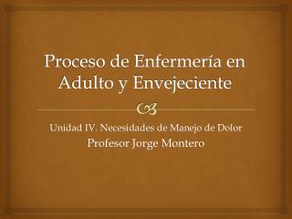 Proceso de Enfermería en Adulto y Envejeciente