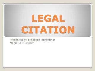 LEGAL CITATION