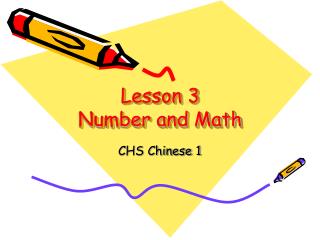 Lesson 3 Number and Math