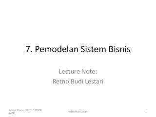 7. Pemodelan Sistem Bisnis