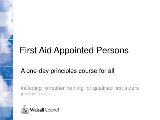 First Aid Appointed Persons