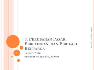 3. Perubahan Pasar , Persaingan , dan Perilaku Keluarga