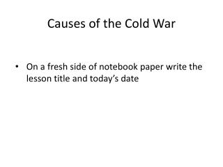 Causes of the Cold War