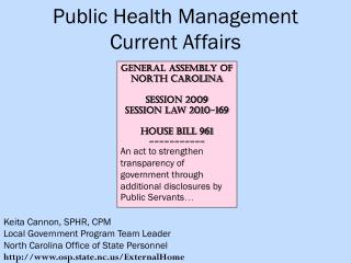 Public Health Management Current Affairs