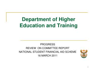 Department of Higher Education and Training