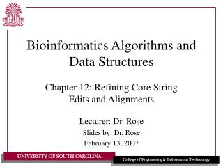 Bioinformatics Algorithms and Data Structures