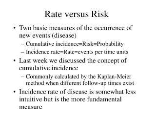 Rate versus Risk