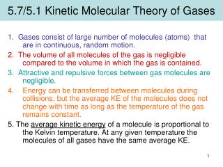 5.7/5.1 Kinetic Molecular Theory of Gases