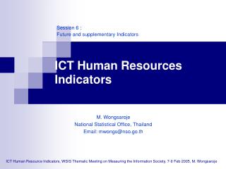 ICT Human Resources Indicators