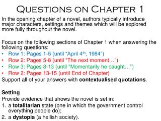 Questions on Chapter 1