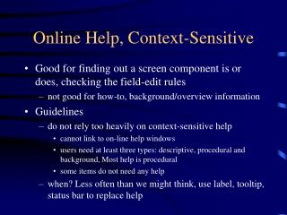 Online Help, Context-Sensitive