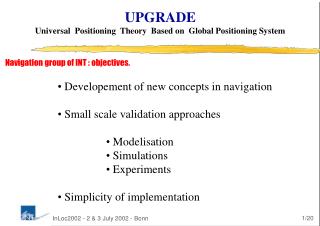 Developement of new concepts in navigation