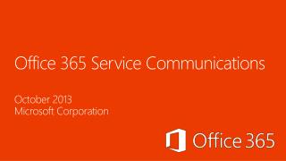 Office 365 Service Communications