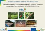 INVESTING IN CARIBBEAN FINE COCOA AND ITS VALUE CHAIN CDE s PROGRAMME of Support: CAR