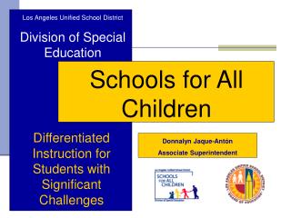 Los Angeles Unified School District Division of Special Education