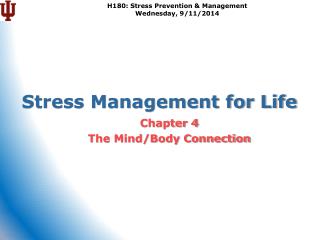 Stress Management for Life