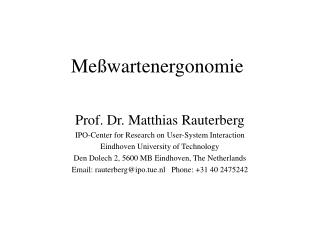Meßwartenergonomie