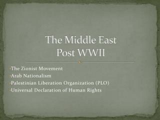 The Middle East Post WWII
