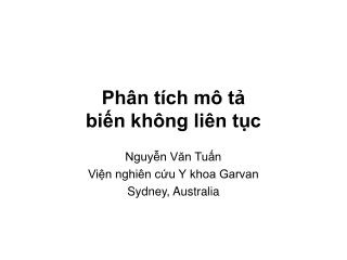 Phân tích mô tả biến không liên tục