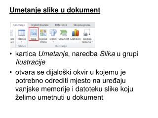 Umetanje slike u dokument