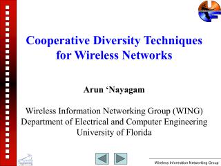 Cooperative Diversity Techniques for Wireless Networks
