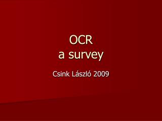 OCR a survey