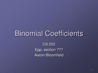 Binomial Coefficients