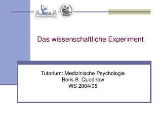 Das wissenschaftliche Experiment