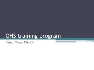 OHS training program