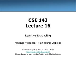 CSE 143 Lecture 16