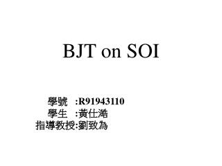 BJT on SOI