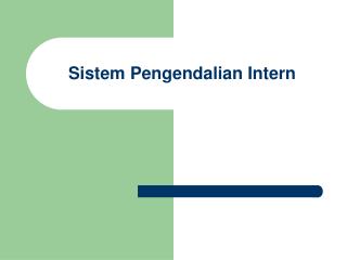 Sistem Pengendalian Intern