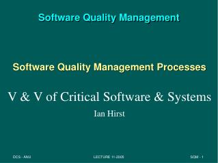 Software Quality Management