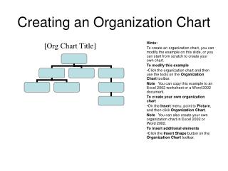 Creating an Organization Chart